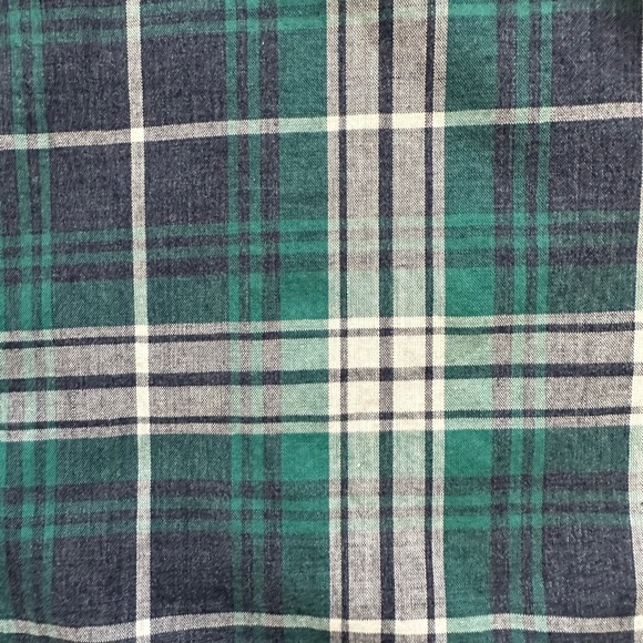 Men's Sonoma XL Long Sleeve Navy/Green/White Plaid Casual Button Down Shirt - Picture 2 of 3